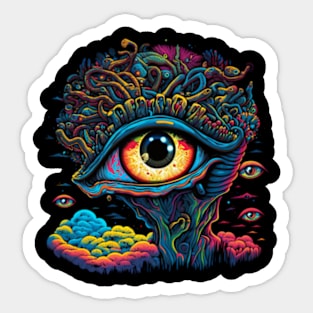 Trippy Psychedelic Pop Art Eyeball Sticker